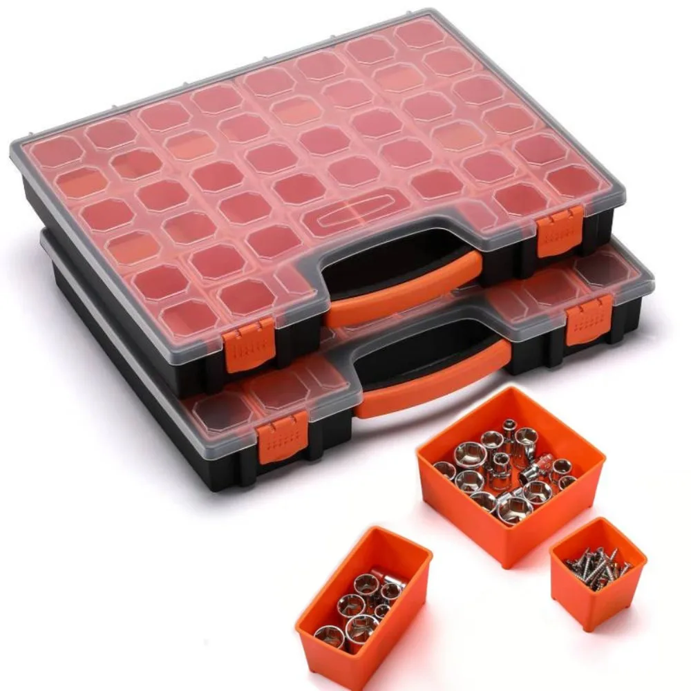 

Storage Box Electronic Component Grid Screw Parts Partition Parts Box Garage Repair Organizer Tool Multi-Toolbox Hardware 17Inch