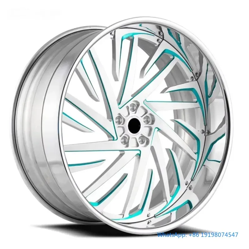 

Car Rims 2 Piece 18 19 20 21 22 24 26 Inch Multi PCD Full Chrome Deep Lip Forged Alloy Wheel Rims Retro Car Design