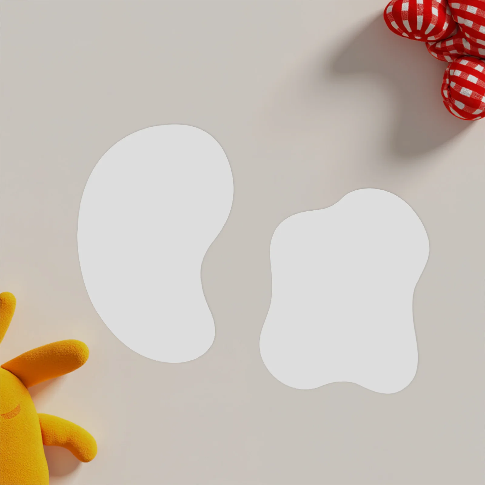 Tablero de reflejo de micropaisaje curvo para decoración de pueblo en miniatura, estanque de exhibición de Navidad, espejo de patinaje festivo, 2 uds.