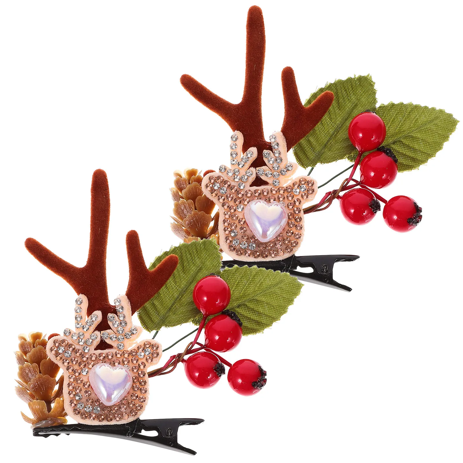 

2Pcs Christmas Hair Clips Antler Style Xmas Hairpins Small Hair Accessories for Girls Party Use Cute Hairpin Christmas Hairpins