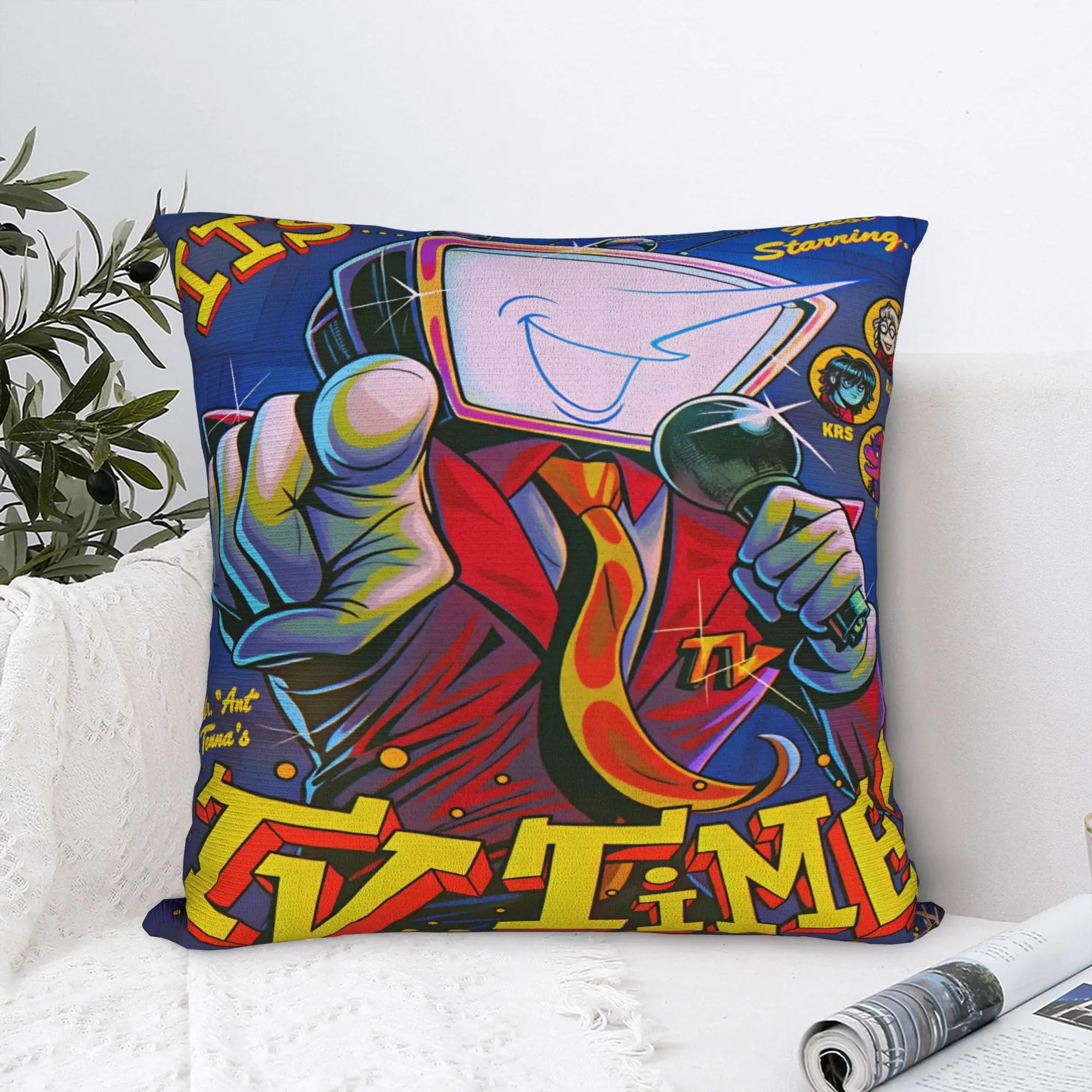 Deltarune It's TV Time Host Retro Poster Pillow Case  Soft Pillow Cover For Living Room Chair Vintage Pillowcases