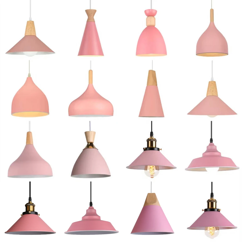 

Nordic Pendant Lights Modern Chandelier LED E27 Minimalist Ceiling Lamps Hanging Light Luxury Creative Cafe Single Head Bar Pink