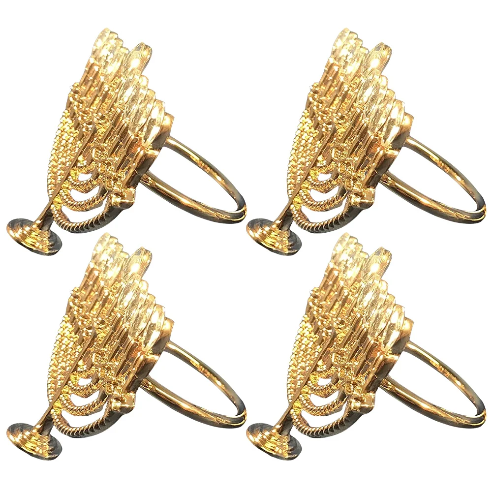 

4 Pcs Napkin Rings C Hanukkah Decorative Wear resistant Delicate Party Banquet Reusable Serviette Buckle Tableware