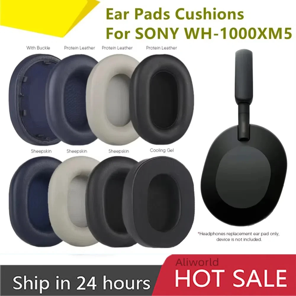 Сменные протеиновые подушечки для SONY WH-1000XM5 1000XM5 1000XM5, беспроводные Bluetooth-наушники, подушечки с шумоизоляцией, амбушюры