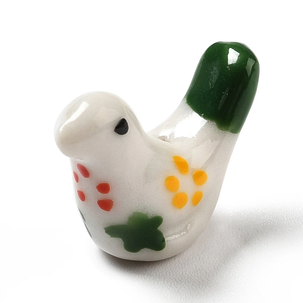 PandaHall 10 Stück handgefertigte bedruckte Porzellan-Taubenperlen, handbemalte Keramik-Anhänger für DIY-Halsketten, Schmuckherstellung und Bastelarbeiten – Detail 19