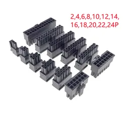 100 Pcs Micro-Fit 3.0 MM Connector Receptacle Housing 2 4 6 8 10 12 14 16 18 20 22 24 Circuit Male Shell Power Cross Molex 43025