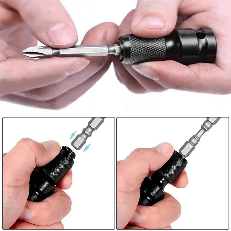Quick Release 1/2-Inch Square Drive to 1/4-Inch Hex Female Socket Adapter Converter Chuck Adaptor for Impact and Ratchet Wrench image 4