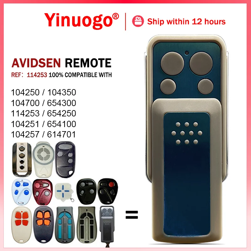 Gate Remote Control For AVIDSEN 114253 104250 654100 104257 614701 104350 104700 654300 654250 104251 433.92MHz Hand Transmitter