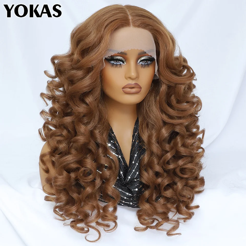 24 بوصة النساء الباروكات الاصطناعية الدانتيل الجبهة الباروكات مع شعر الطفل الدانتيل جزء ارتفاع درجة الحرارة الألياف الوردي شقراء الأزرق الباروكات للإناث