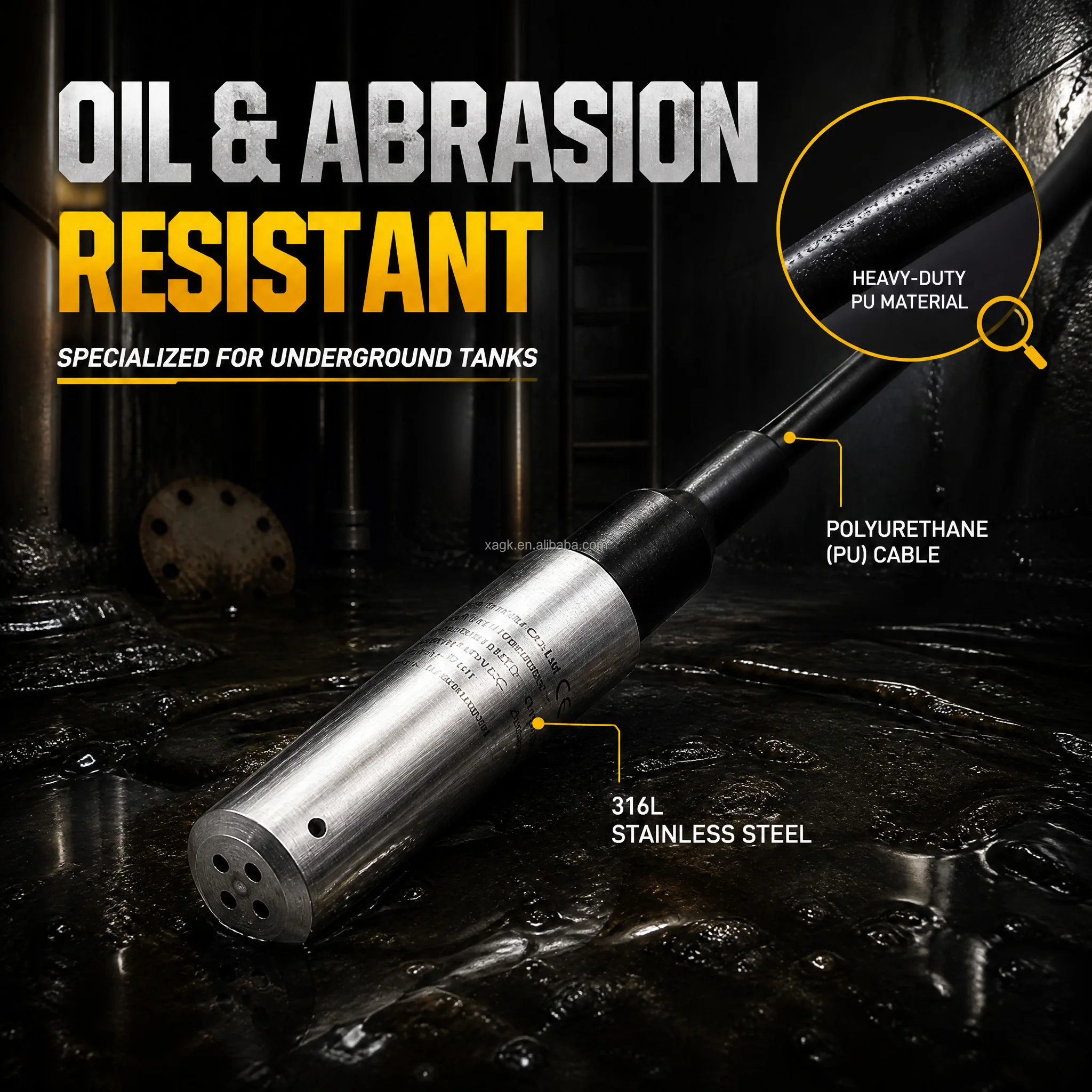 Anti-interference Stainless Steel Submersible Level Sensor PL301 Polyurethane Cable Oil Resistant Pressure Transmitter