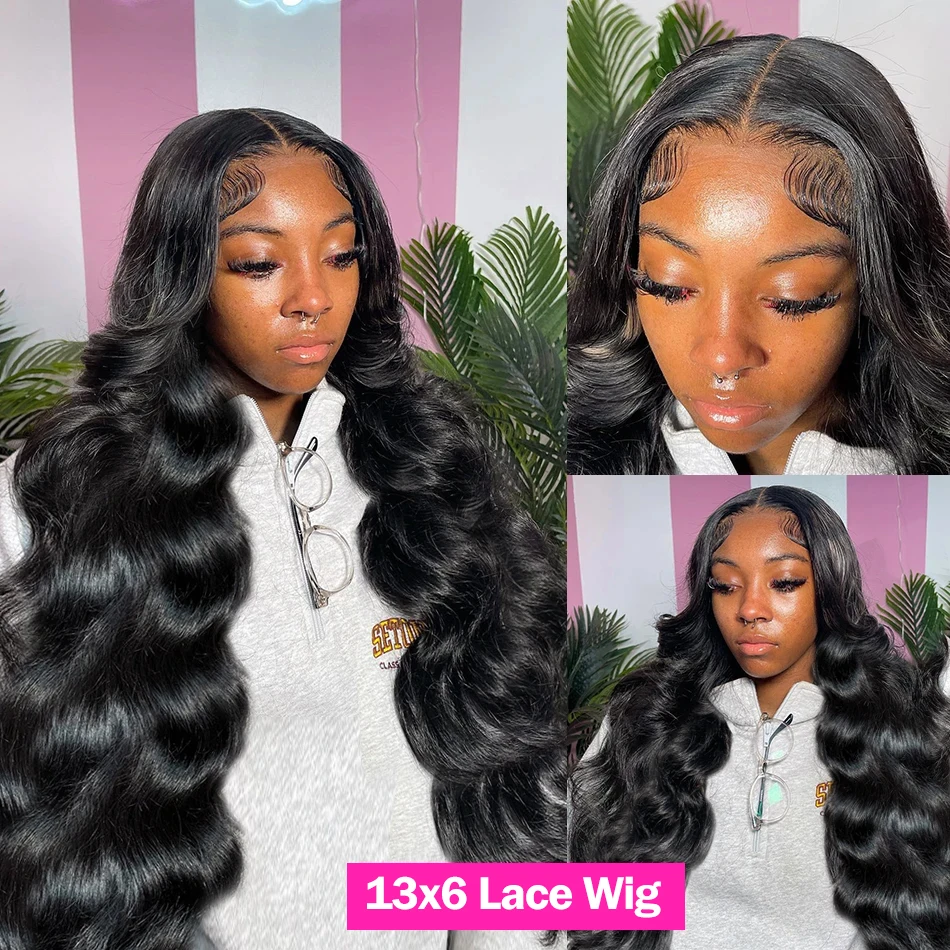 40 Inch 13x4 Body Wave Lace Front Human Hair Wigs For Black Women Pre Plucked Glueless Loose Wave 13x6 HD Lace Frontal Wig 180%