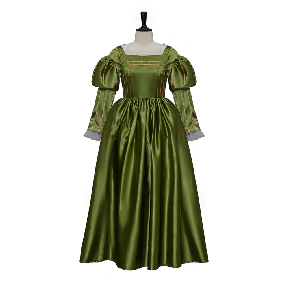 

Tudor Anne Boleyn Cosplay Costume Queen Green Renaissance Vintage Dress Elizabethan Vintage Outfit Tudor Ball Gown