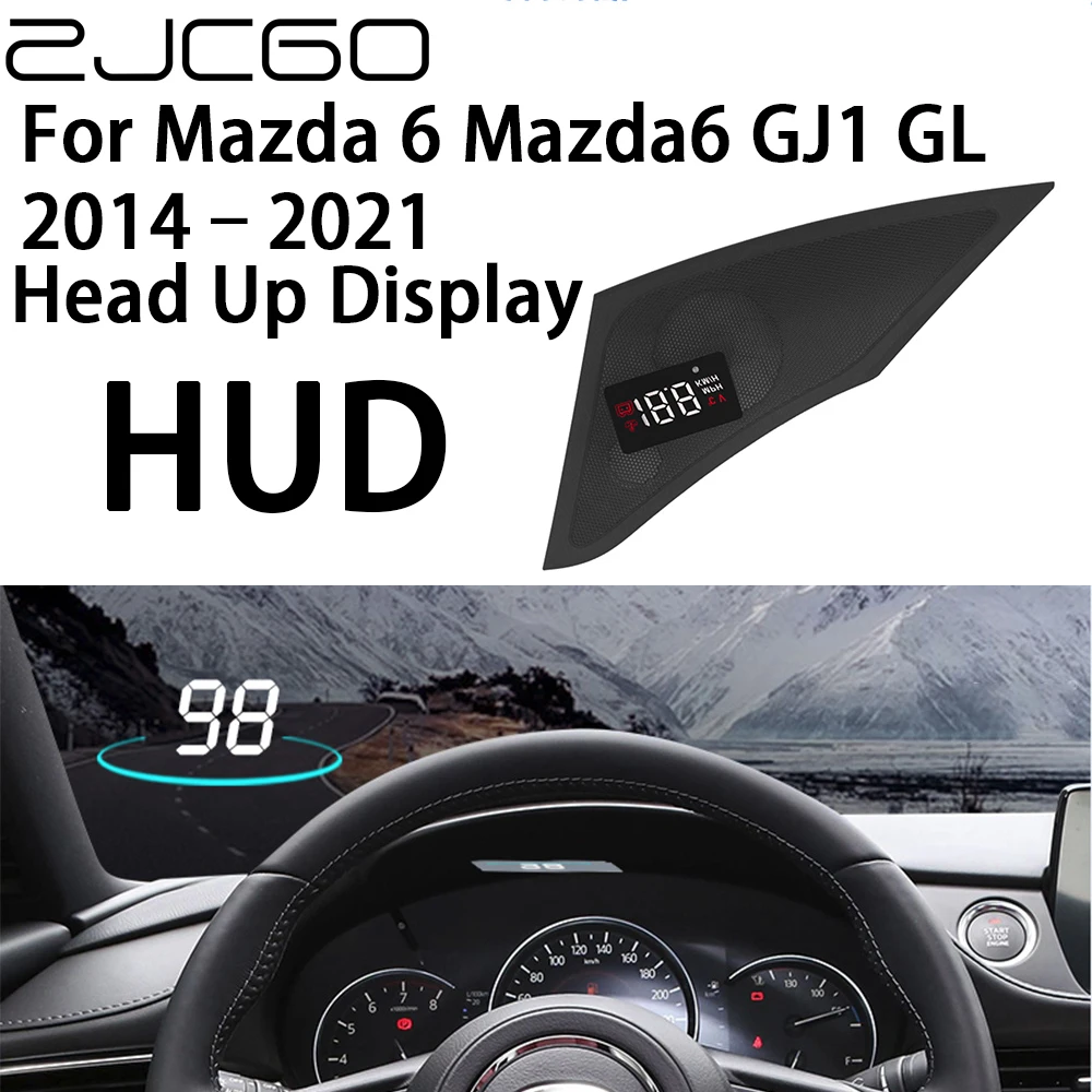 

ZJCGO Auto HUD Display Car Projector Alarm Head Up Display Speedometer Windshield for Mazda 6 Mazda6 GJ1 GL 2014~2021