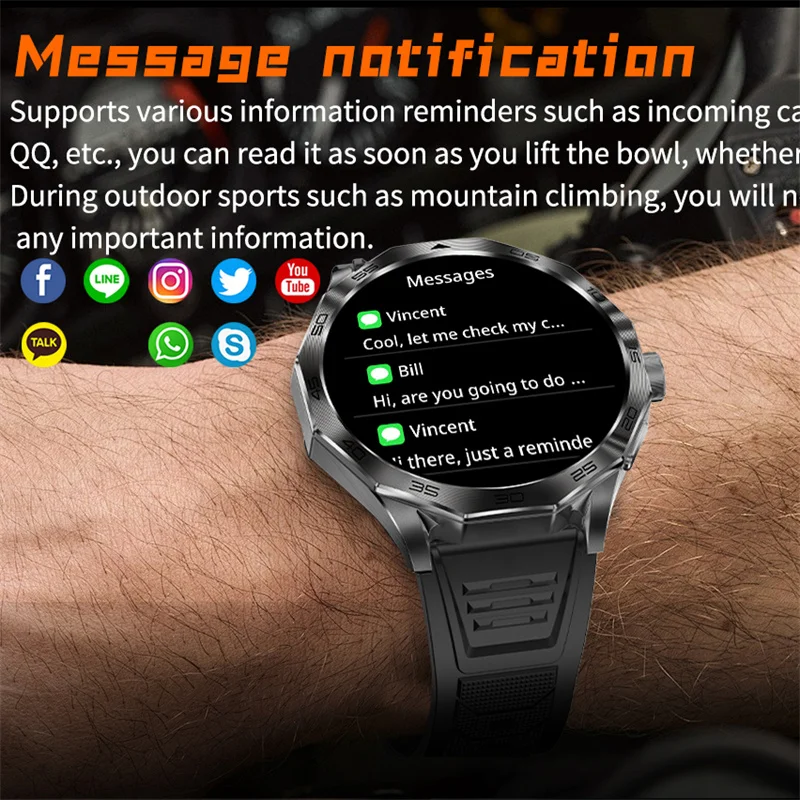 New Sports Smart Watch Men 1.85 pollici Bezel-less Large Screen 710 mAh batteria IP68 impermeabile Bluetooth Call Smartwatch per Xiaomi