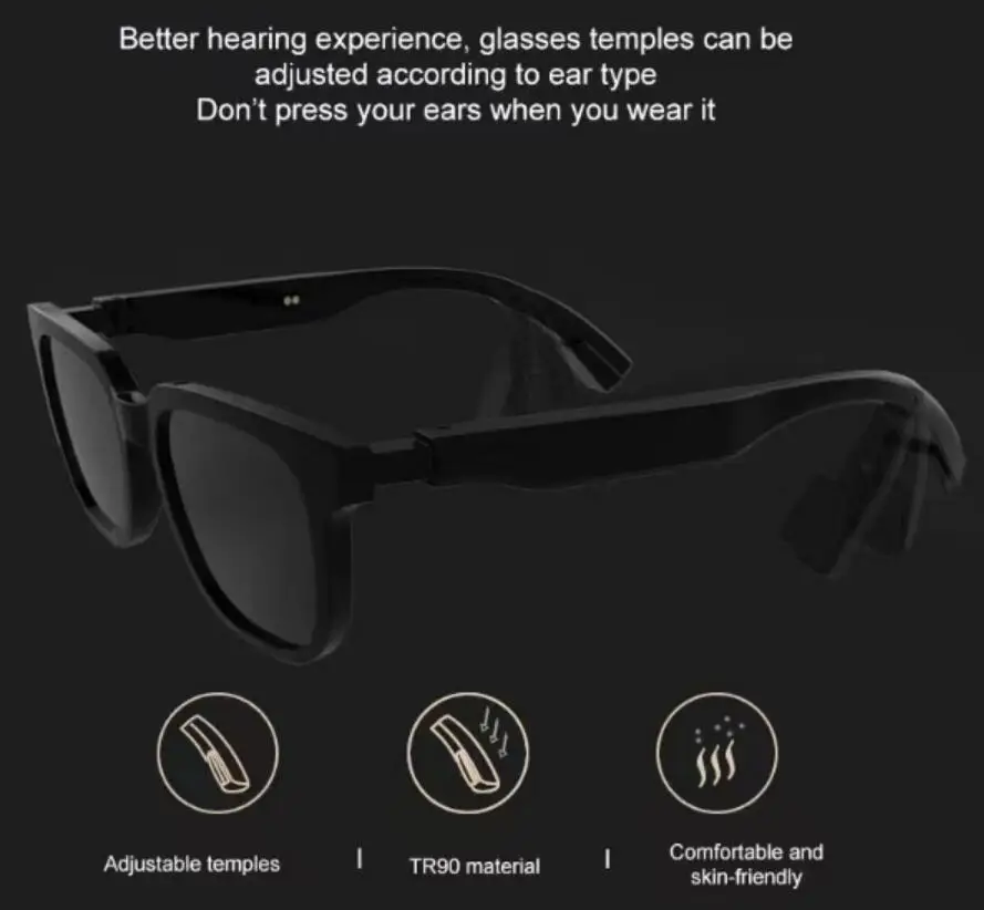 

Mobile phone bluetooth headset bone conduction stereo headphones outdoor glasses smart sunglasses bluetooth wireless earphone