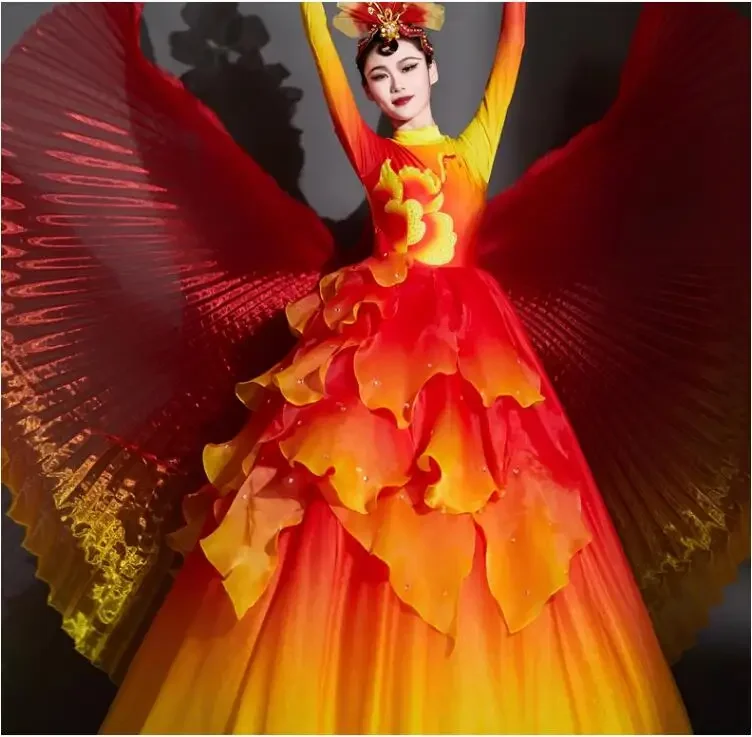 

New Glorious Chinese Dream Dance Performance Costume Opening Dance Big Swing Skirt