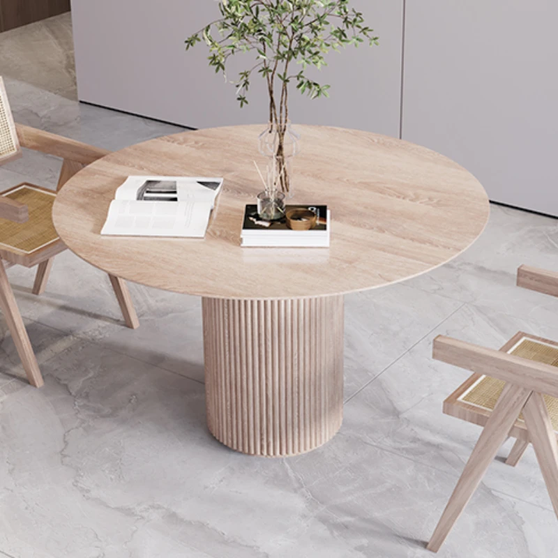 Kitchen Round Dining Table Coffee Wooden Small Living Room Dining Table Simple Restaurant Mesas De Comedor Home Furniture CC