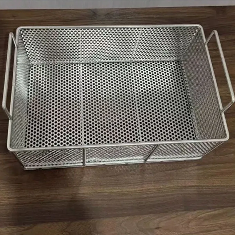 Customized stainless steel 304 durable perforated industrial filter mesh basket metal workpiece filter Microwave cleaning basket