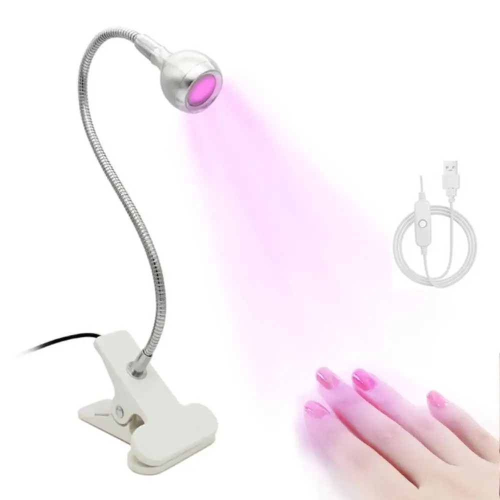 Nuevo Mini secador de uñas con Clip, lámpara ultravioleta UV para uñas, USB, 395nm de longitud de onda, herramientas de salón de manicura para uñas de Gel