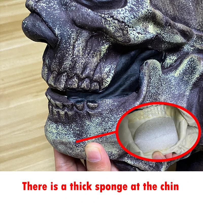 ฮาโลวีนเครื่องแต่งกาย Latex Skull หน้ากาก Creepy Skeleton Latex หน้ากากสมองเปลือย Zombie Latex หน้ากากน่ากลัวบ้านผีสิง NPC Props