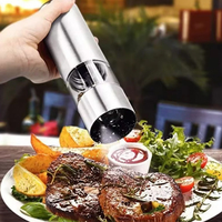 Stainless Steel And ABS Electric Salt Pepper Grinder Set Automatic Operation Spice Mill Charging And Battery Model for Kitchen