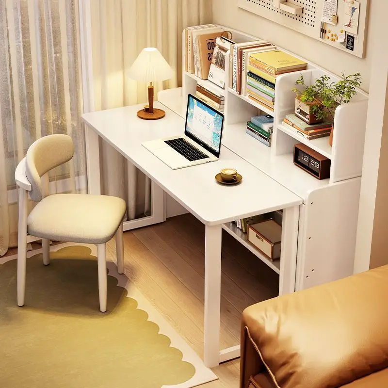 Solid wood folding desk retractable computer table student home study table and chair small apartment bedroom