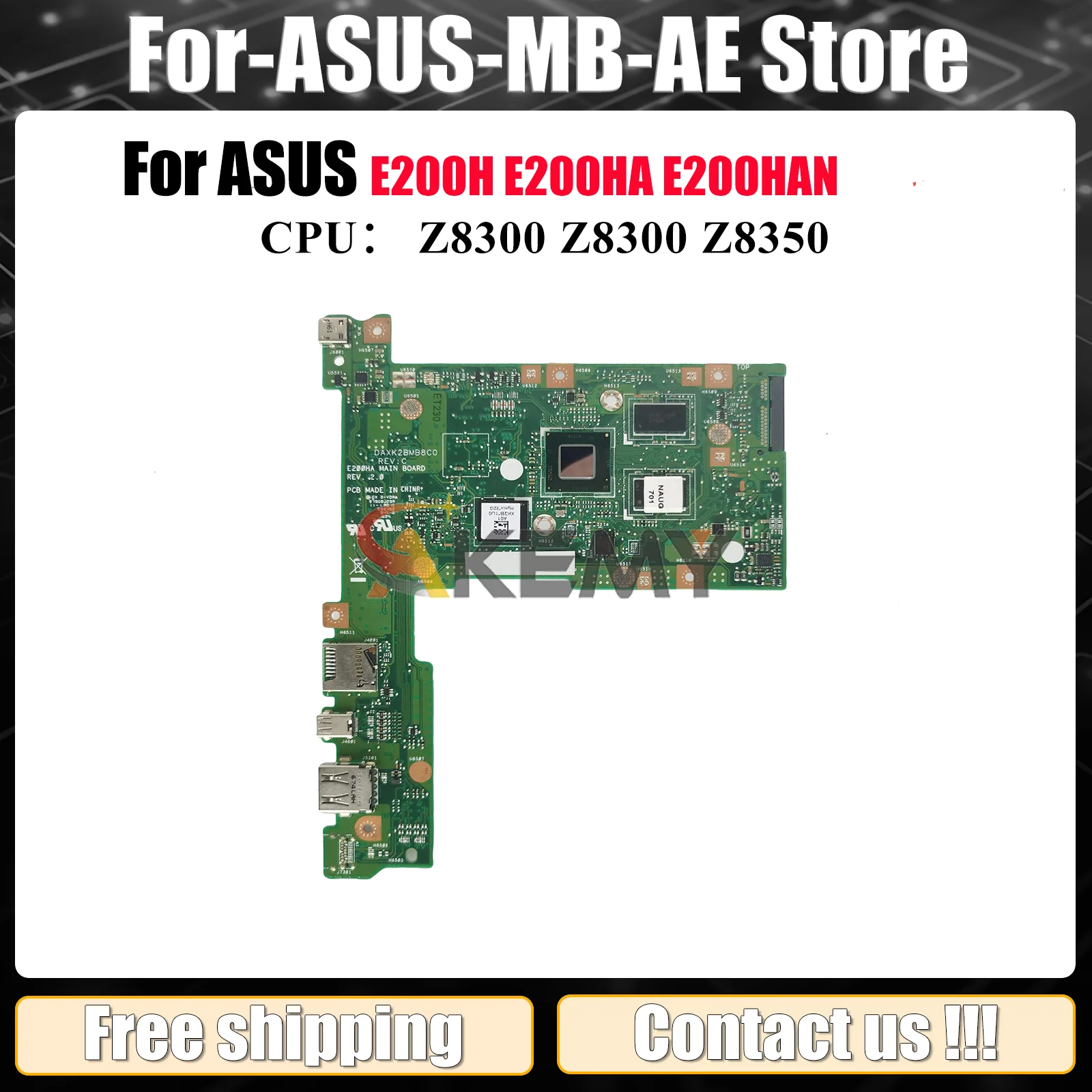 

E200HA Laptop Motherboard For ASUS EeeBook E200HAN E200HA E200H Notebook Mainboard With Z8300 100% tests OK fast shipping stk