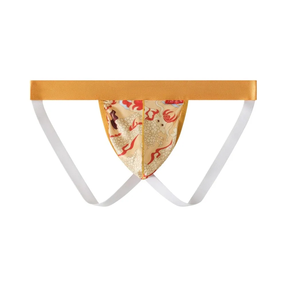 Men's Low Waist Ice Silk Thongs Hollow-out T-back Panties U-Convex Underpants  Bottom Erotic Hombre Male Lingerie