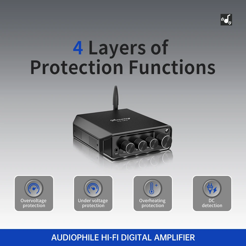 YS-LP3 2.0 듀얼 채널 블루투스 5.4 디지털 사운드 앰프 모듈 50W*2 HiFi 스테레오 오디오 앰프 보드 TPA3116 홈 시어터