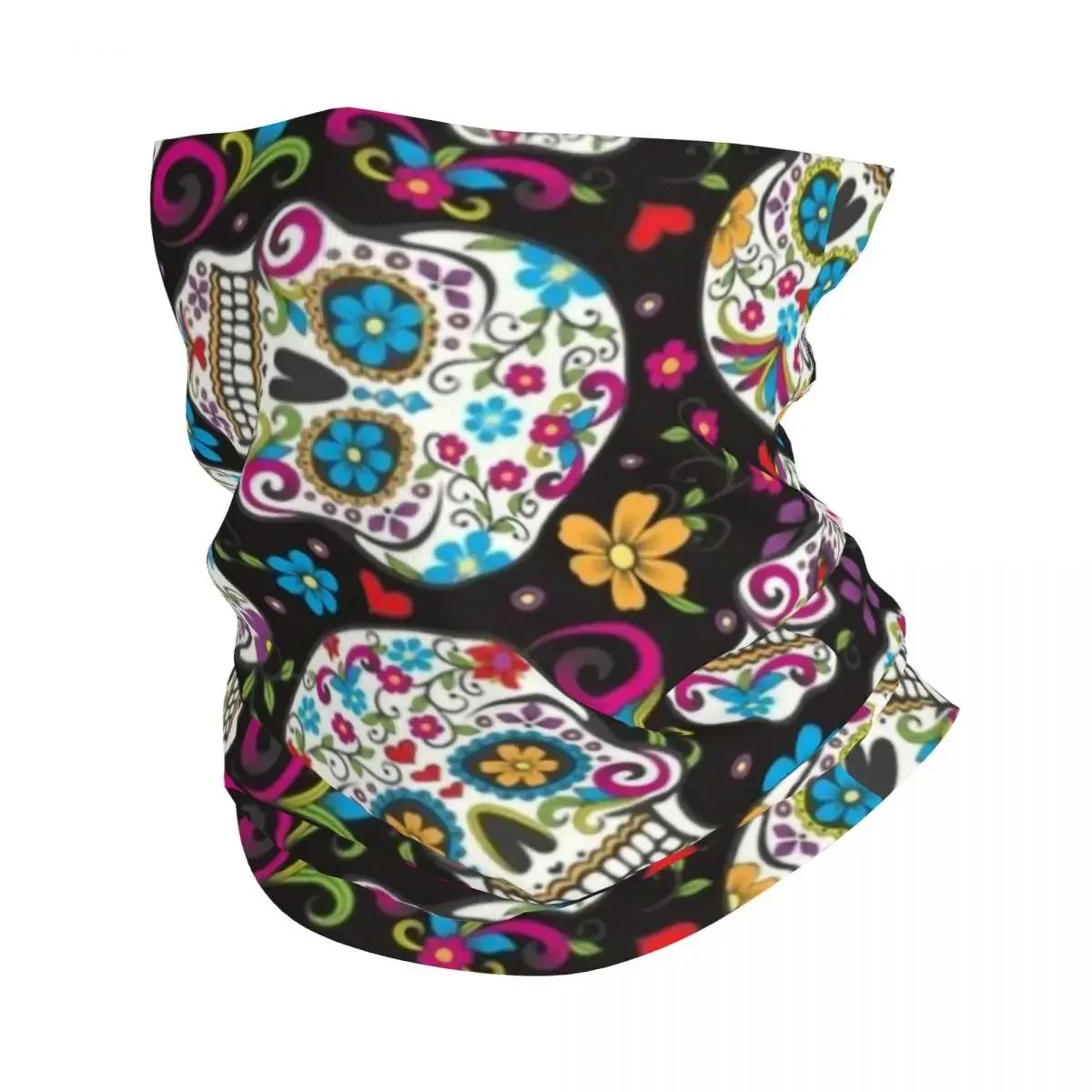 La Calavera Catrina Mexico Bandana Neck Warmer Women Men Winter Ski Tube Scarf Gaiter Horror Sugar Skull Face Cover