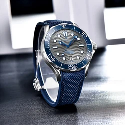 PAGANI DESIGN Mechanical Men's Watches Blue Gray Dial  Brand 2024 New Nylon Sapphire Glass Sport Waterproof Male Clock