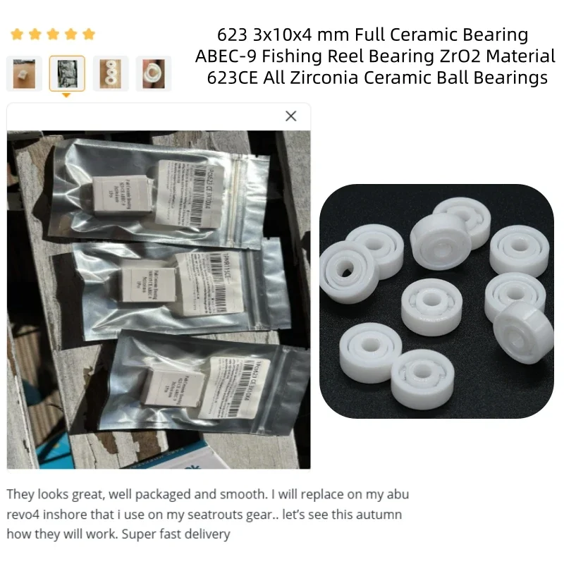 4 Stück/10 Stück MR74CE 4x7x2,5mm ZrO2 Vollkeramiklager 3x10x4 ABEC-9 für Angelrollen, Spinnrollen, Baitcasting-Rollen, Angelzubehör – Detail 18