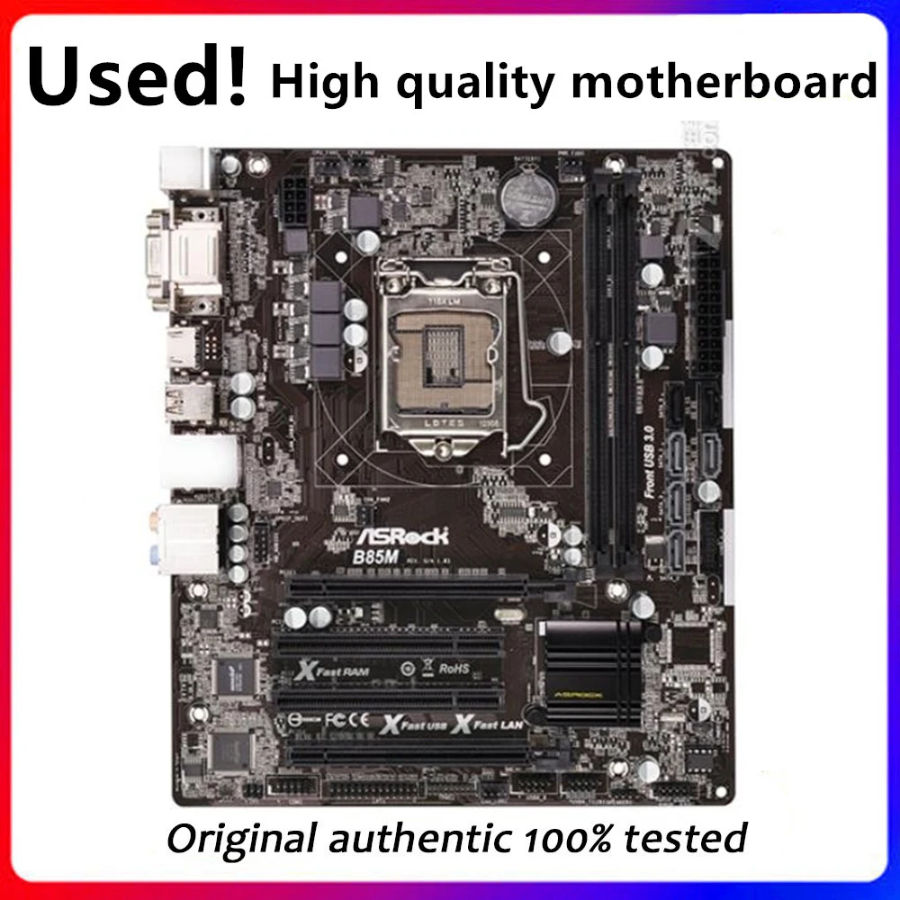 

For ASRock B85M Desktop Motherboard B85 LGA 1150 For Core i7 i5 i3 SATA3 USB3.0 Original Used Mainboard