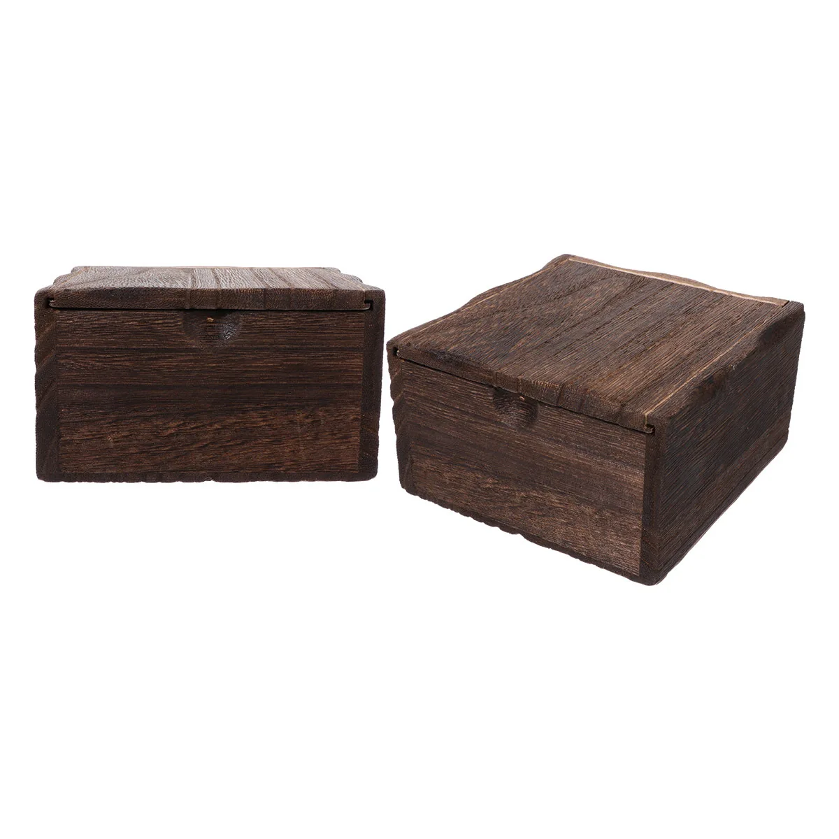 2 Pcs Jewelry Storage Case Retro Organizer Store Display Container Wooden Durable Box