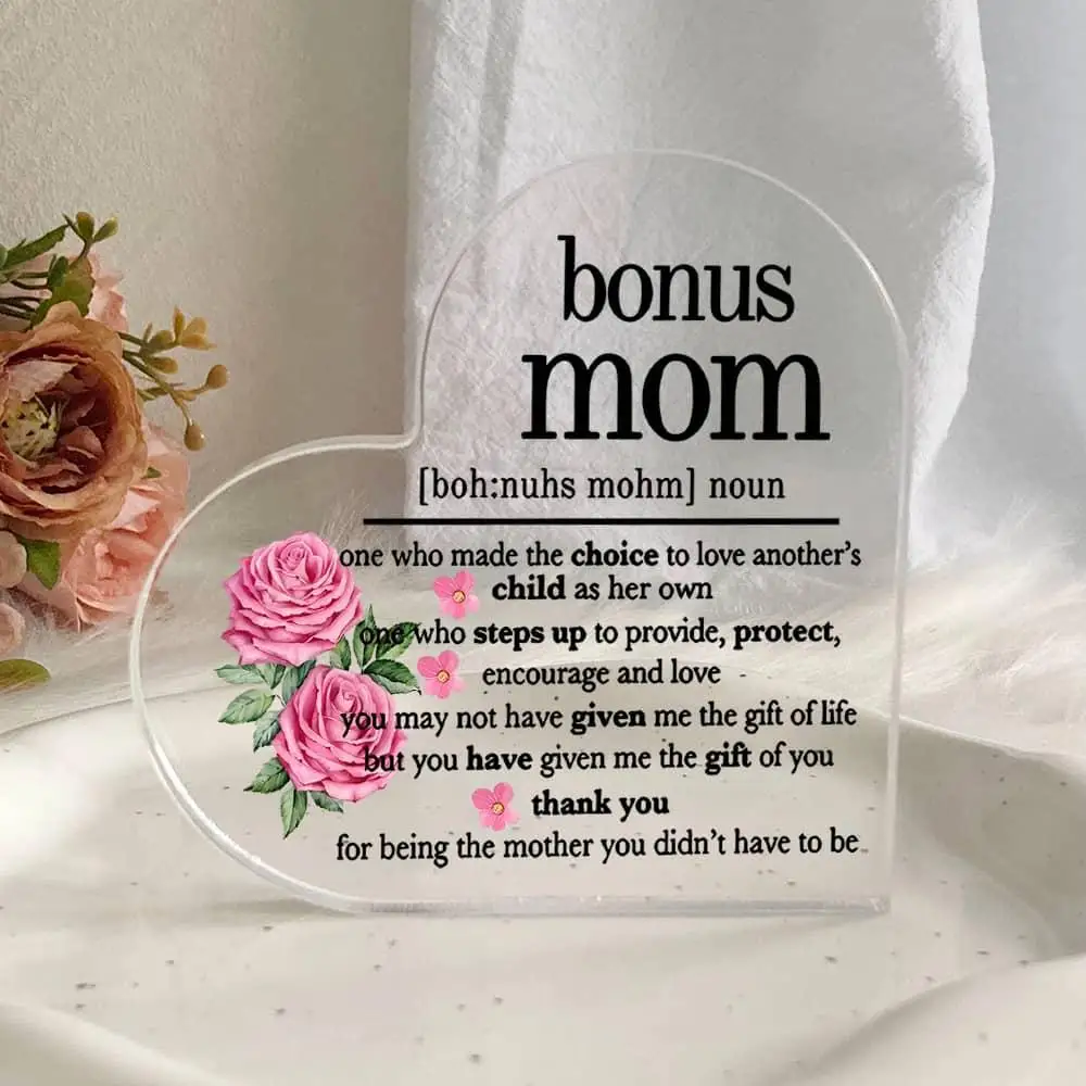 Centre de table en acrylique en forme de cœur pour maman, cadeau émotionnel pour la fête des mères, décoration pour la maison ou le bureau