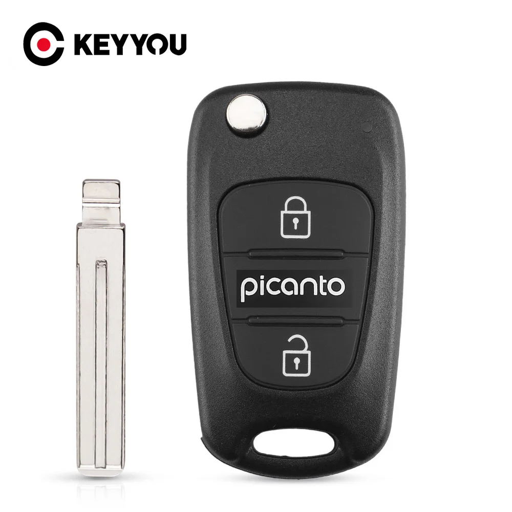 KEYYOU 10X nuovi 3 pulsanti Flip pieghevole Shell chiave remota per KIA Picanto portachiavi remoto