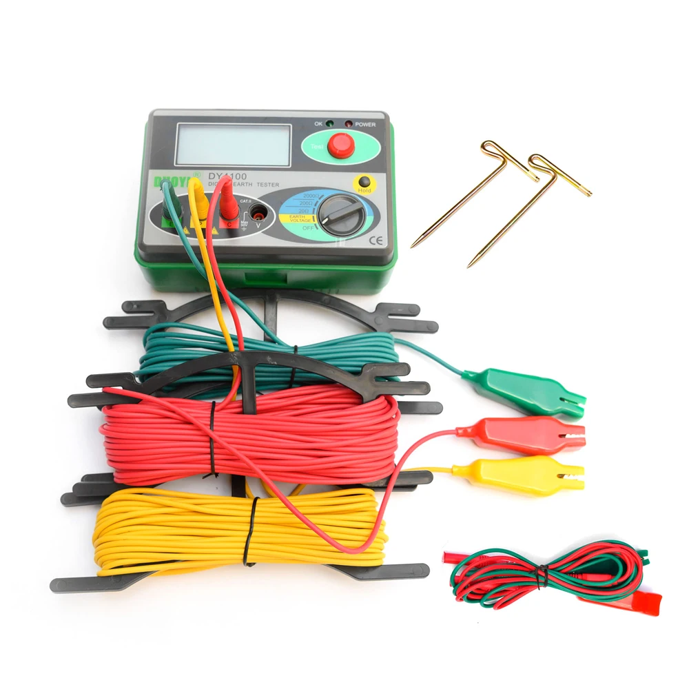 

Ground Resistance Tester Digital Grounding Resistance Meter Ground Resistance Tester Earth Resistance Tester Ground