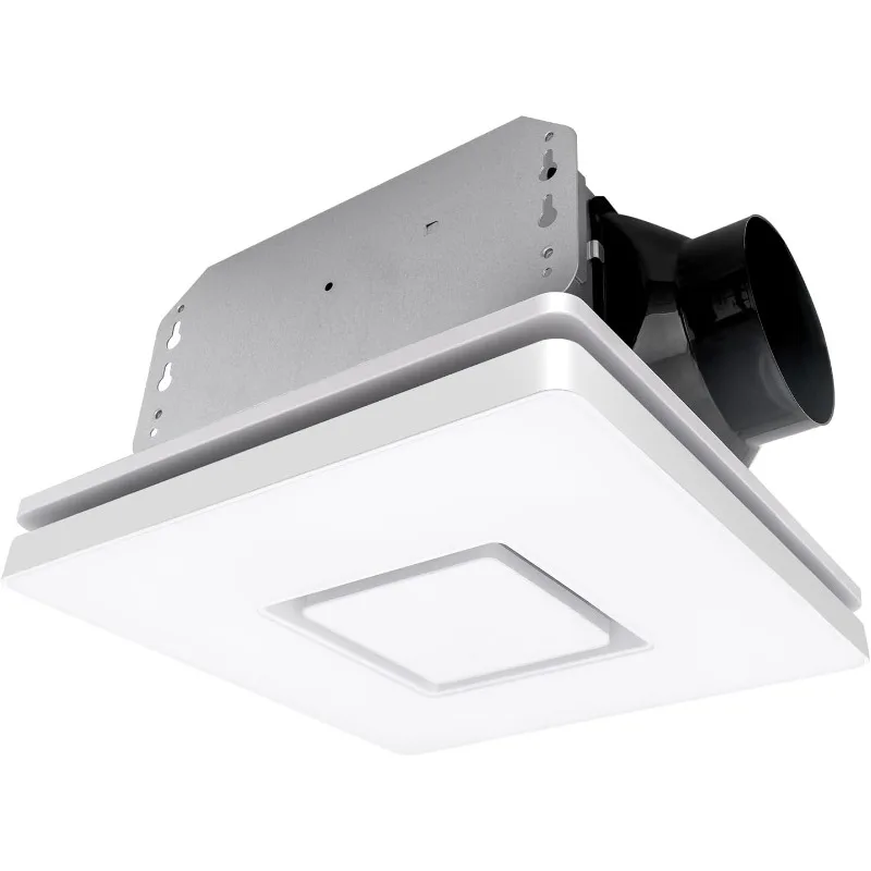 home.Bathroom Exhaust Fan with Shower Light, 90 CFM with 5W Night Light Ventilation fan for Bathroom and Home, Square, White