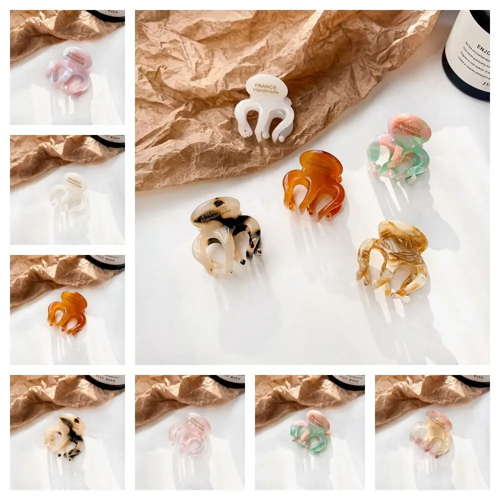 Acetate Pumpkin Grab Clip Hollow Out Small High Ponytail Fixed Artifact Hairpin Korean Style Shark Clip Retro Mini Hair Claw