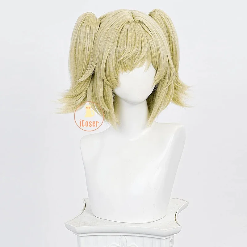 Zenless Zone Zero Burnice Parrucca Cosplay Bianca Bionda Capelli Corti Doppia Coda di Cavallo Sons of Calydon Festa di Halloween per Donne Puntelli