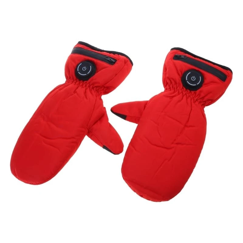 Y4UA 2pcs Heated Gloves Waterproof Windproof Anti-slip Keep Warm Gift Winter Riding Outdoor Sport USB Electric Heated Mittens