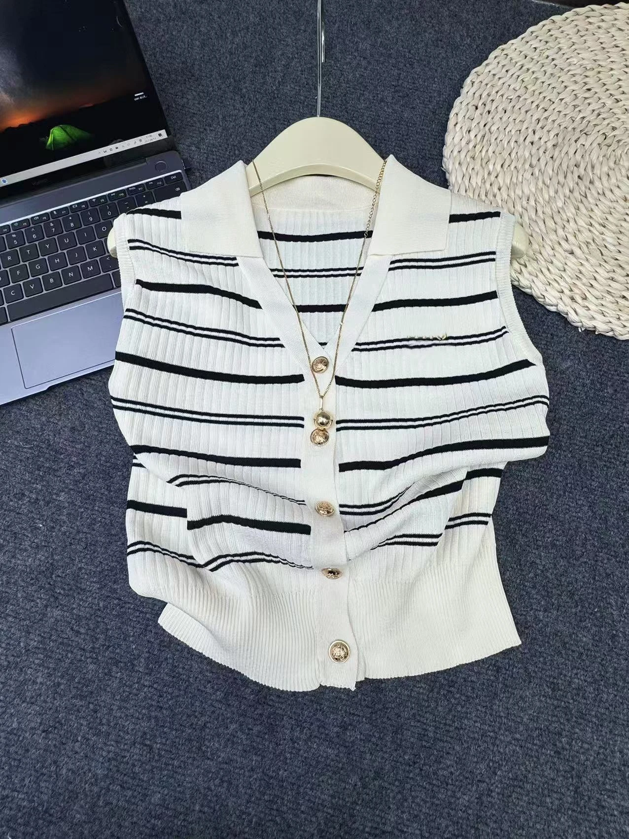 2025 verão listrado camisola de malha cardigan feminino manga curta único breasted malhas topos moda vintage casual solto jumpers