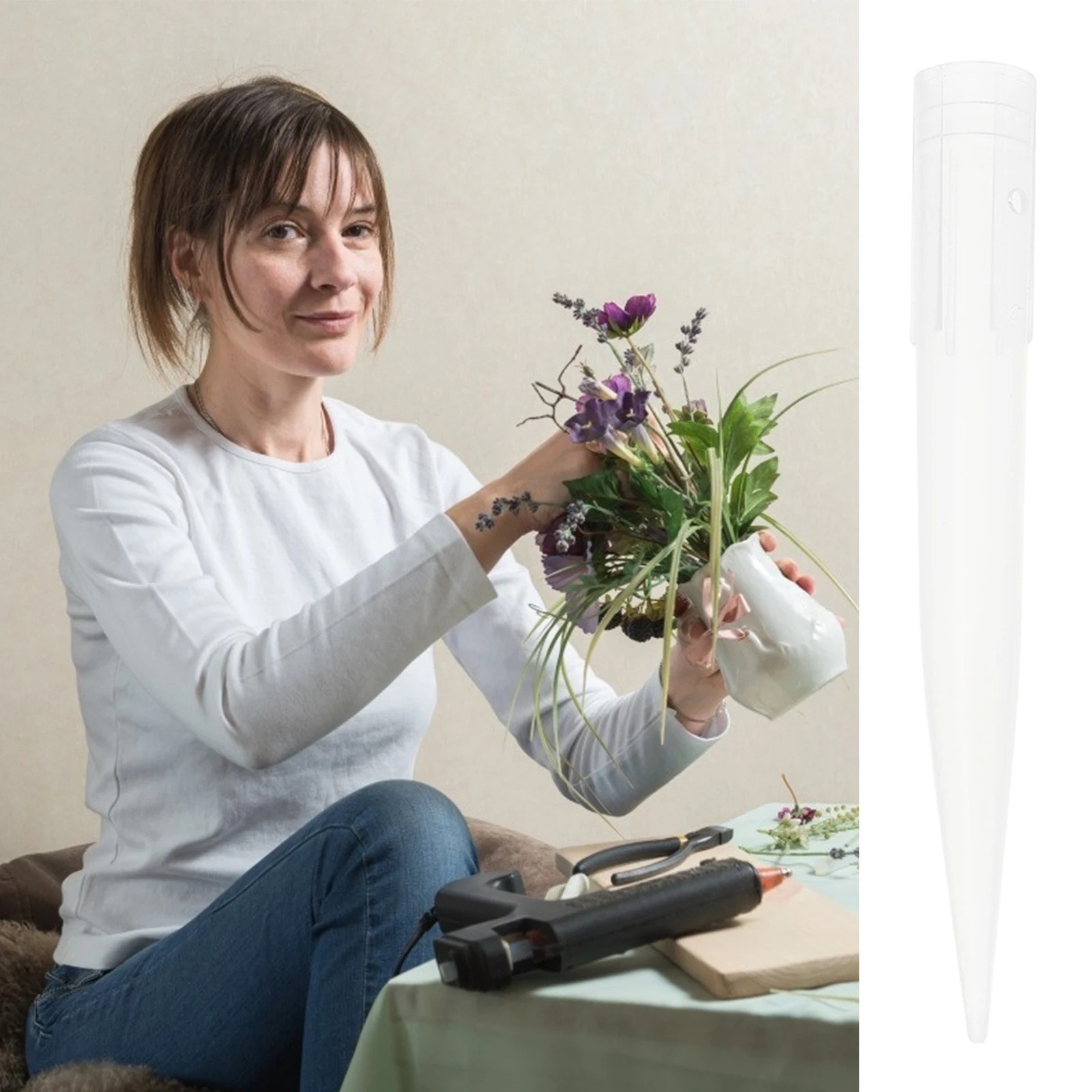 

100 Pcs Immortal Flower Fixer Chocolate Gift Holder Bouquet Decoration Box Candy Plastic Eternal
