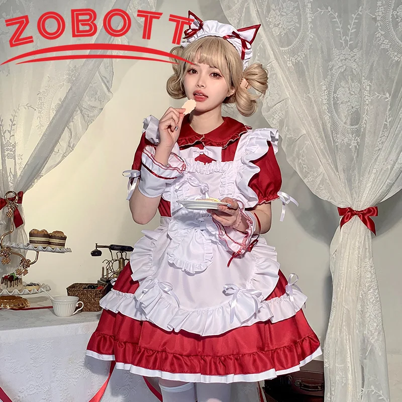 Japanese Maid Dress Sweet Lolita School Girl Party Show Love Live Cosplay Costumes Anime Plus Size Coffee Waitress uniform