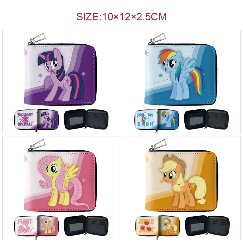 My Little Pony Cartoon Peripheral Short Wallet Children's Rainbow Pony Coin Wallet Storage Bag