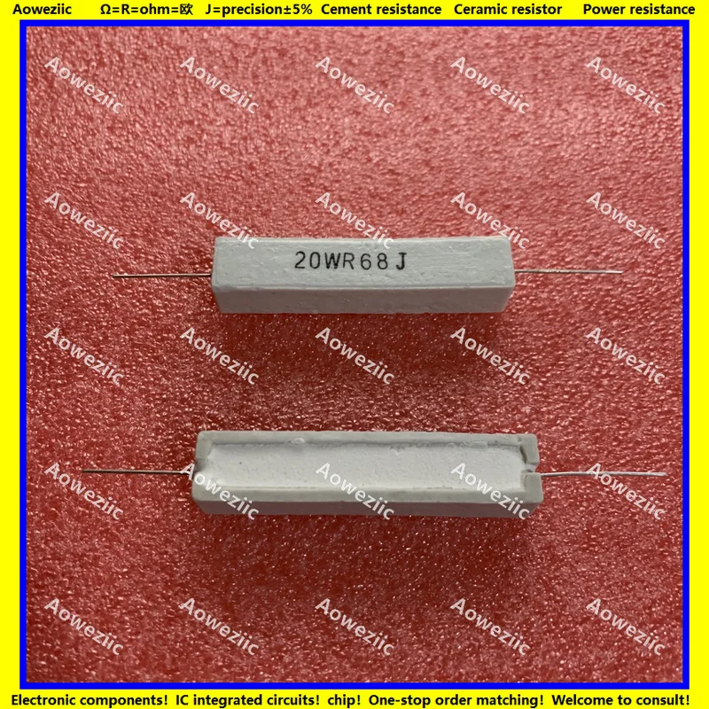 

10Pcs 20W 0.6RJ R68J 0.75R 1ΩJ 1.2R 1.5R 1.8R 2RJ 2.2R 2.4R 2.5R 2.7R 3R 3.3R 3.6R OHM Vertical Cement Resistor ±5% RX27-5 SQP