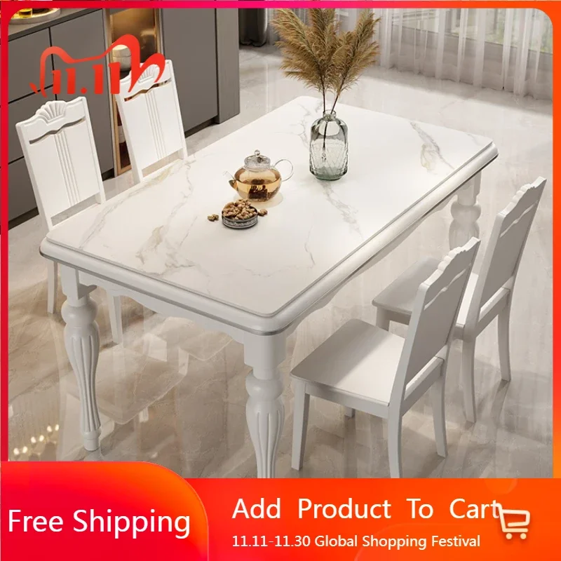 

Heat Resistance Luxury Dining Table Restaurant Floor Salon Accessories Dining Table Kitchen Storage Juegos De Comedor Furnitures