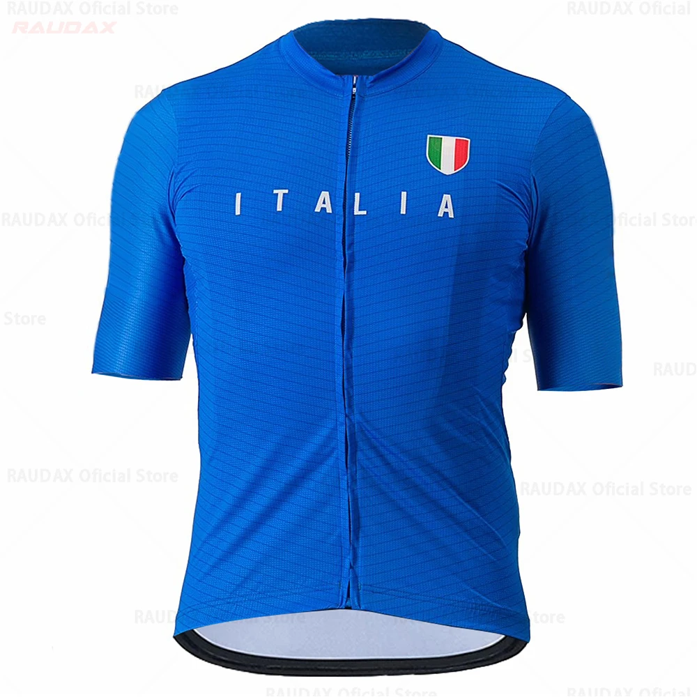 Italia 2023 Estate Nuova Maglia da ciclismo Set Manica corta da uomo per uomo Anti-UV Maglia da ciclismo Set Abbigliamento da ciclismo per bicicletta