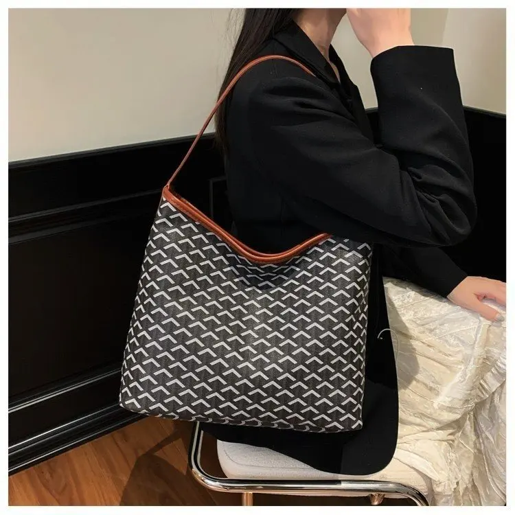 

Большая кожаная сумка-тоут для женщин, вместительная сумка через плечо, универсальная повседневная сумка для шопинга