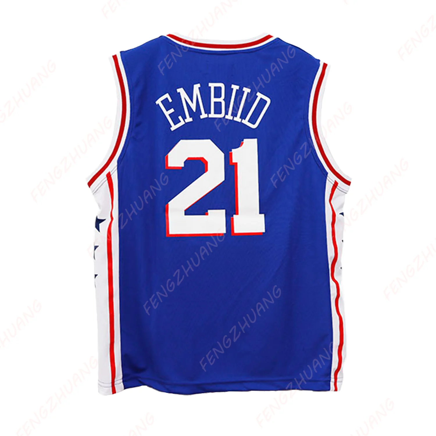 Philadelphia 76ers Jersey Number 21 Men's Sleeveless Tees Basketball Sports Vest Unisex Teenager&Kid Outdoors Training Jersey